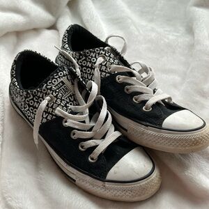 Converse Black Low-Top Sneakers with White Logo Trim